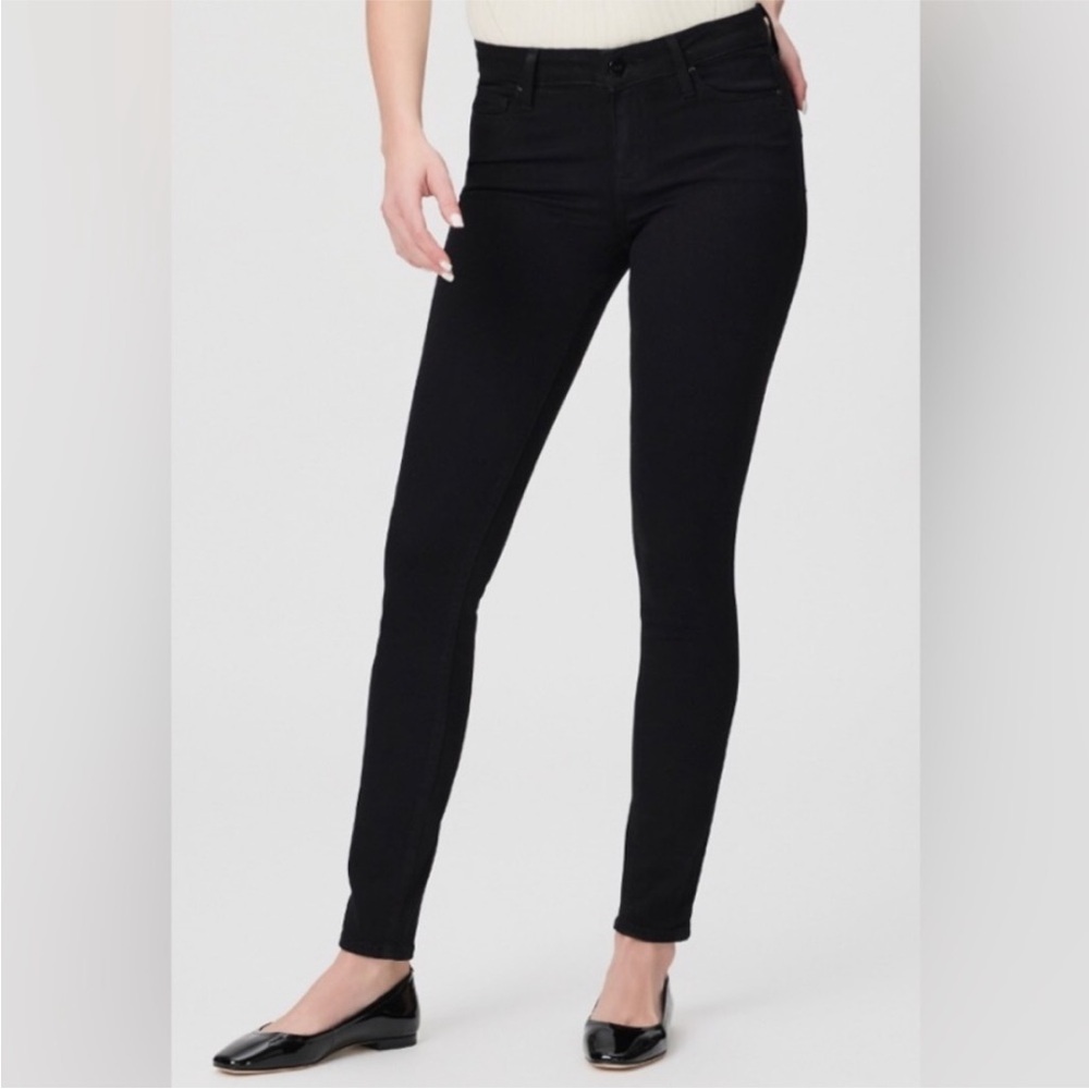 PAIGE | Women’s Black Denim Ultra Skinny Verdugo Jeans Front/Back Pockets Sz 28
